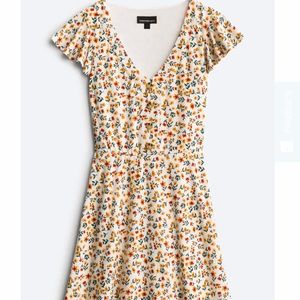 Fortune + Ivy Jana Button Detail Knit Dress - Floral White - Size M